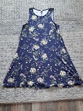 Old Navy Navy Floral Midi Dress